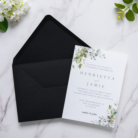 NingsPaper 50 Pieces A8 Envelopes, Large 5x7 Black Envelopes
