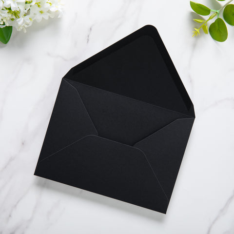 NingsPaper 50 Pieces Black A6 Envelopes 4 x 6 Envelopes with Gold Stickers