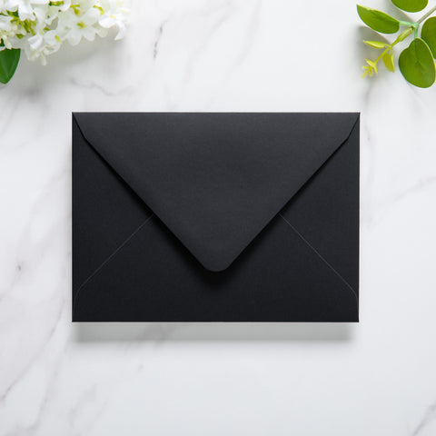 NingsPaper 50 Pieces Black A6 Envelopes 4 x 6 Envelopes with Gold Stickers