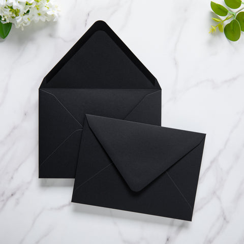 NingsPaper 50 Pieces Black A6 Envelopes 4 x 6 Envelopes with Gold Stickers