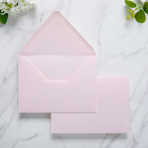 NingsPaper 50 Pieces Blush Pink A6 Envelopes 4 x 6 Envelopes with Gold Stickers