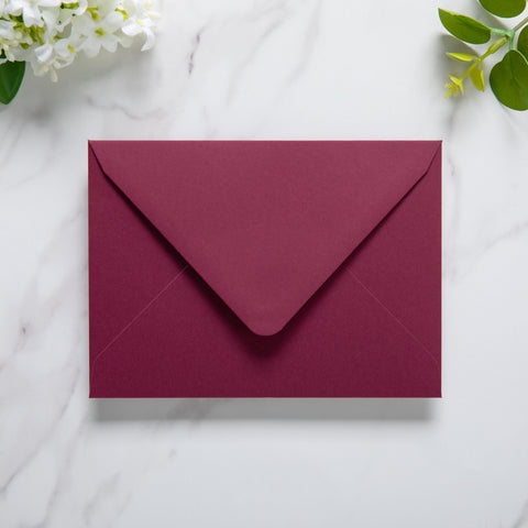NingsPaper 50 Pieces Burgundy A6 Envelopes 4 x 6 Envelopes with Gold Stickers