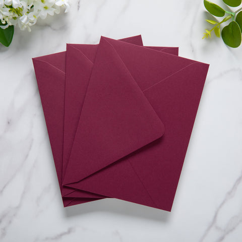 NingsPaper 50 Pieces Burgundy A6 Envelopes 4 x 6 Envelopes with Gold Stickers