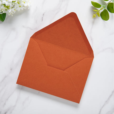 NingsPaper 50 Pieces Burnt Orange A6 Envelopes 4 x 6 Envelopes with Gold Stickers