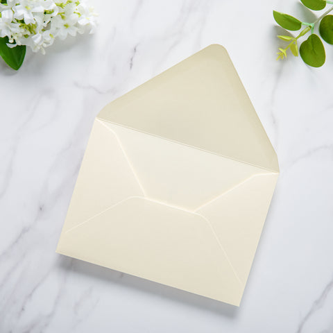 NingsPaper 50 Pieces Cream A6 Envelopes 4 x 6 Envelopes with Gold Stickers