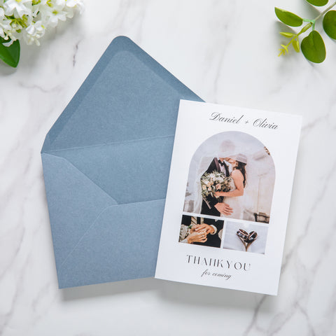 NingsPaper 50 Pieces Dusty Blue A6 Envelopes 4 x 6 Envelopes with Gold Stickers