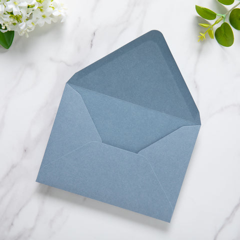 NingsPaper 50 Pieces Dusty Blue A6 Envelopes 4 x 6 Envelopes with Gold Stickers