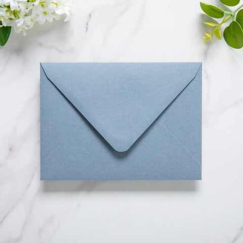 NingsPaper 50 Pieces Dusty Blue A6 Envelopes 4 x 6 Envelopes with Gold Stickers