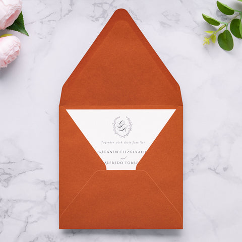 NingsPaper 50 Pieces Burnt Orange Square Envelopes, Euro Flap Black Envelopes