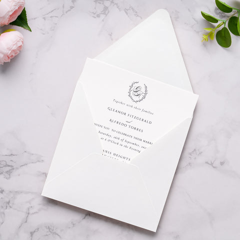 NingsPaper 50 Pieces Ivory Square Envelopes, Euro Flap Black Envelopes