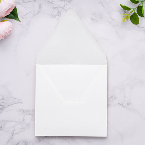 NingsPaper 50 Pieces Ivory Square Envelopes, Euro Flap Black Envelopes