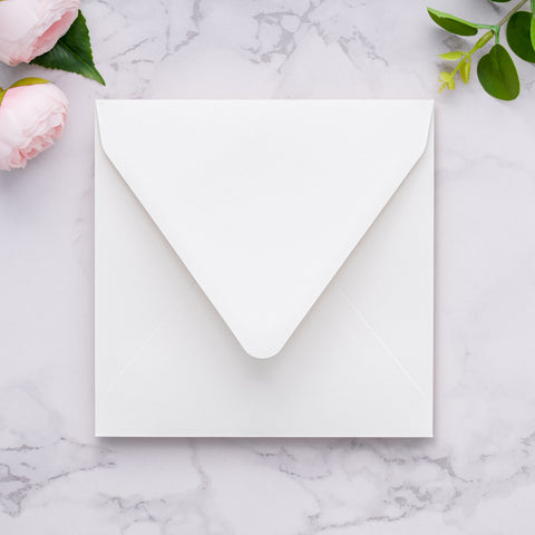 NingsPaper 50 Pieces Ivory Square Envelopes, Euro Flap Black Envelopes