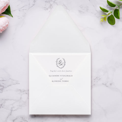 NingsPaper 50 Pieces Ivory Square Envelopes, Euro Flap Black Envelopes