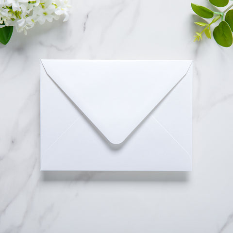 NingsPaper 50 Pieces White A6 Envelopes 4 x 6 Envelopes with Gold Stickers