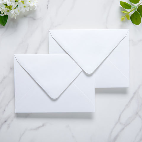 NingsPaper 50 Pieces White A6 Envelopes 4 x 6 Envelopes with Gold Stickers