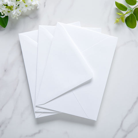 NingsPaper 50 Pieces White A6 Envelopes 4 x 6 Envelopes with Gold Stickers