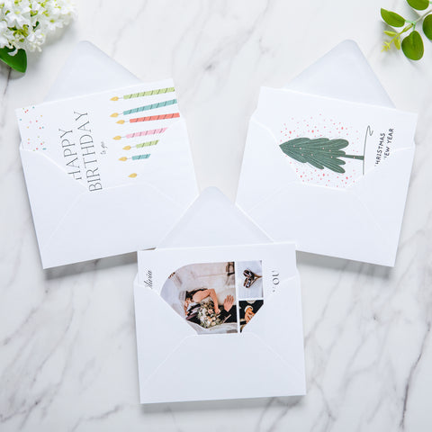 NingsPaper 50 Pieces White A6 Envelopes 4 x 6 Envelopes with Gold Stickers