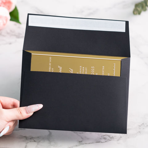 NingsPaper 50 Pieces  A7 5 x 7'' Black Self Seal Envelopes