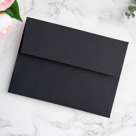NingsPaper 50 Pieces  A7 5 x 7'' Black Self Seal Envelopes