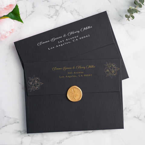 NingsPaper 50 Pieces  A7 5 x 7'' Black Self Seal Envelopes