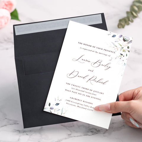 NingsPaper 50 Pieces  A7 5 x 7'' Black Self Seal Envelopes