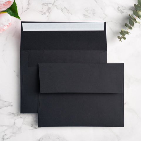 NingsPaper 50 Pieces  A7 5 x 7'' Black Self Seal Envelopes