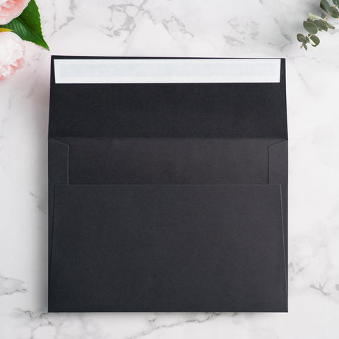 NingsPaper 50 Pieces  A7 5 x 7'' Black Self Seal Envelopes