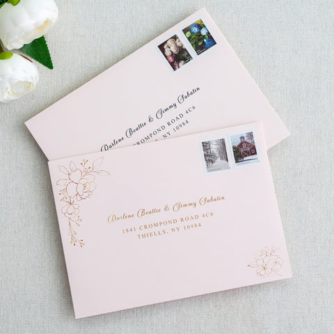 NingsPaper 50 Pieces  A7 5 x 7'' Blush Pink Self Seal Envelopes