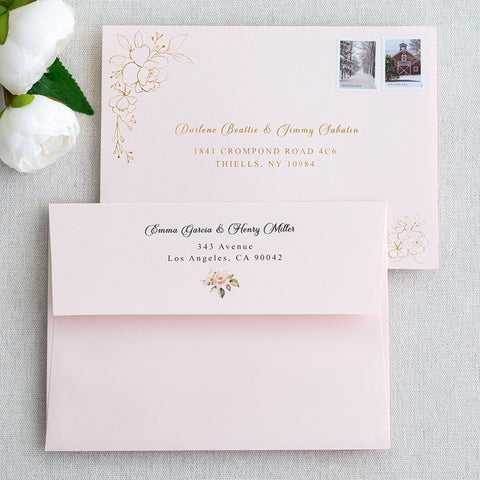 NingsPaper 50 Pieces  A7 5 x 7'' Blush Pink Self Seal Envelopes