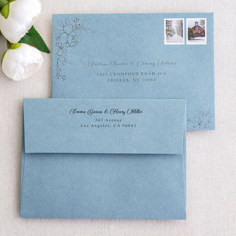 NingsPaper 50 Pieces  A7 5 x 7'' Dusty Blue Self Seal Envelopes