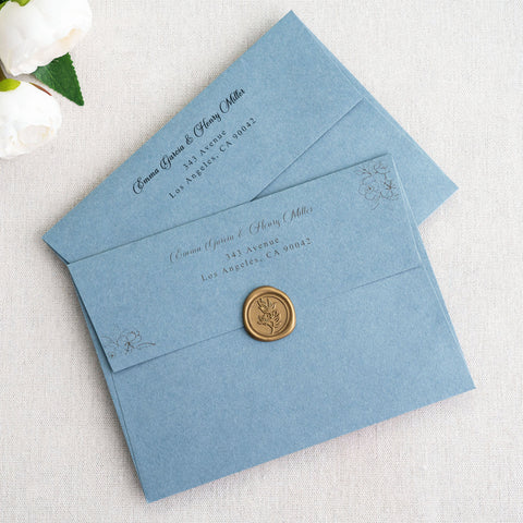 NingsPaper 50 Pieces  A7 5 x 7'' Dusty Blue Self Seal Envelopes