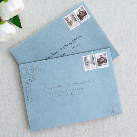 NingsPaper 50 Pieces  A7 5 x 7'' Dusty Blue Self Seal Envelopes