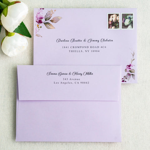 NingsPaper 50 Pieces  A7 5 x 7'' Lilac Self Seal Envelopes
