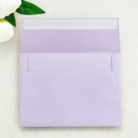 NingsPaper 50 Pieces  A7 5 x 7'' Lilac Self Seal Envelopes