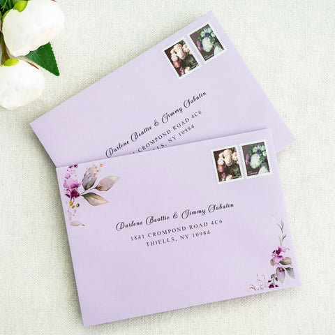 NingsPaper 50 Pieces  A7 5 x 7'' Lilac Self Seal Envelopes