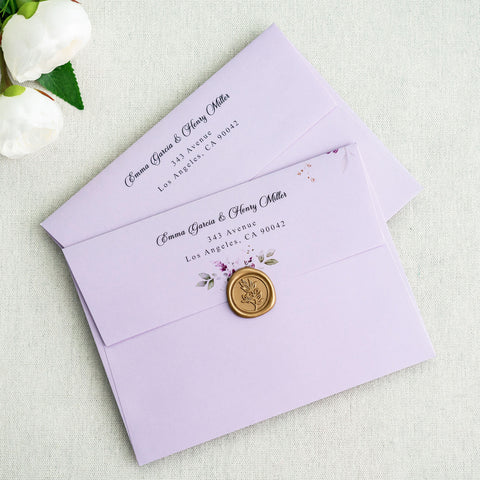 NingsPaper 50 Pieces  A7 5 x 7'' Lilac Self Seal Envelopes
