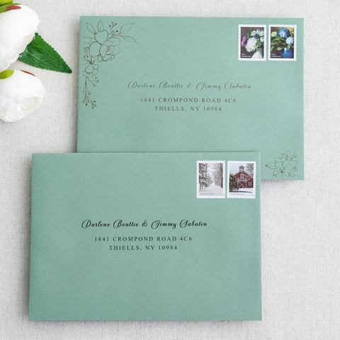 NingsPaper 50 Pieces  A7 5 x 7'' Light Sage Green Self Seal Envelopes