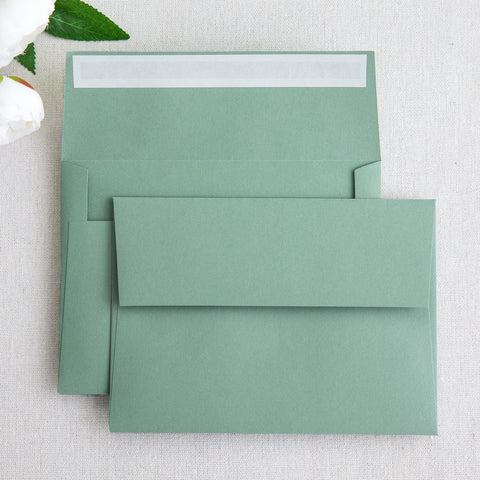 NingsPaper 50 Pieces  A7 5 x 7'' Light Sage Green Self Seal Envelopes