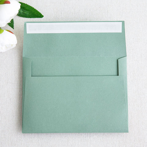 NingsPaper 50 Pieces  A7 5 x 7'' Light Sage Green Self Seal Envelopes