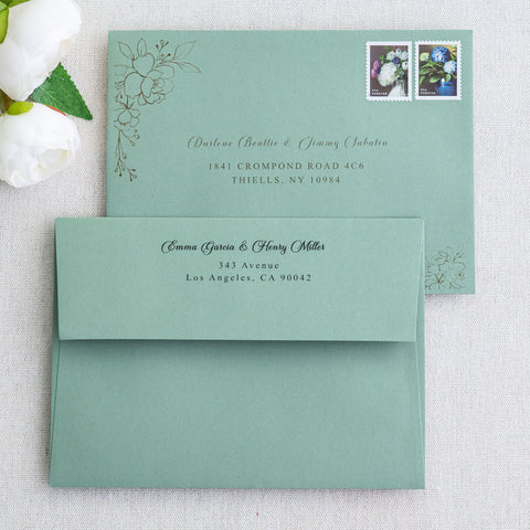NingsPaper 50 Pieces  A7 5 x 7'' Light Sage Green Self Seal Envelopes