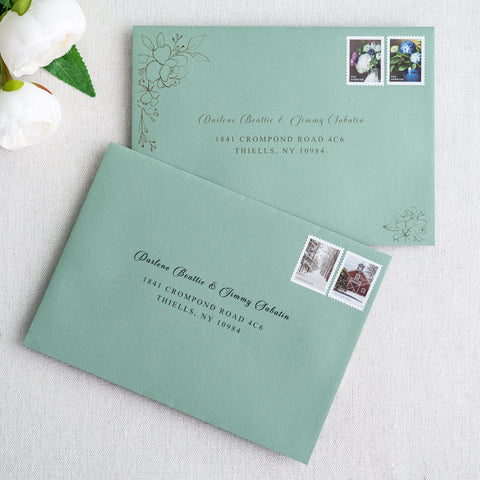 NingsPaper 50 Pieces  A7 5 x 7'' Light Sage Green Self Seal Envelopes
