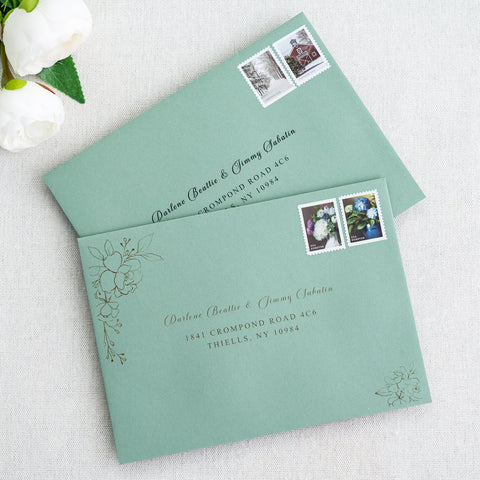 NingsPaper 50 Pieces  A7 5 x 7'' Light Sage Green Self Seal Envelopes