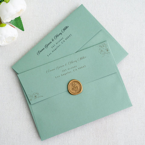 NingsPaper 50 Pieces  A7 5 x 7'' Light Sage Green Self Seal Envelopes