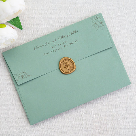 NingsPaper 50 Pieces  A7 5 x 7'' Light Sage Green Self Seal Envelopes