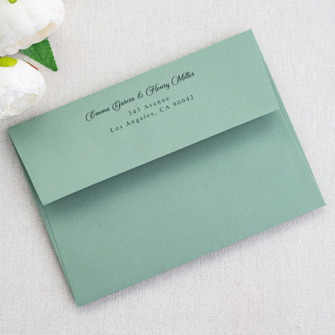 NingsPaper 50 Pieces  A7 5 x 7'' Light Sage Green Self Seal Envelopes