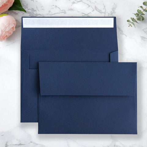NingsPaper 50 Pieces  A7 5 x 7'' Navy Blue Self Seal Envelopes
