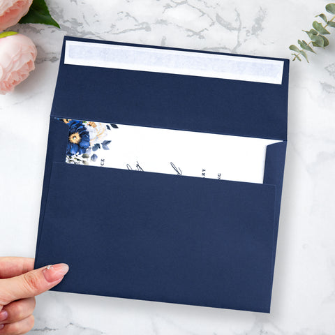 NingsPaper 50 Pieces  A7 5 x 7'' Navy Blue Self Seal Envelopes