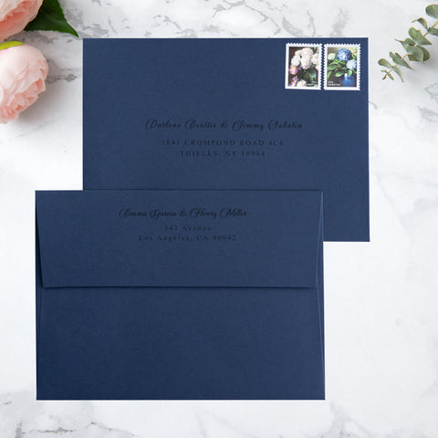 NingsPaper 50 Pieces  A7 5 x 7'' Navy Blue Self Seal Envelopes