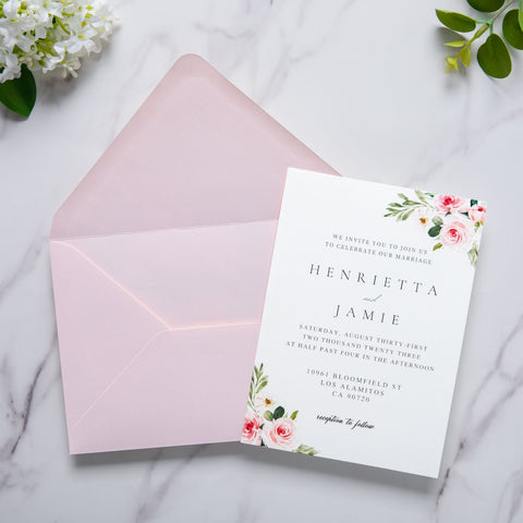 NingsPaper 50 Pieces A8 Envelopes, Large 5x7 Blush Pink Envelopes