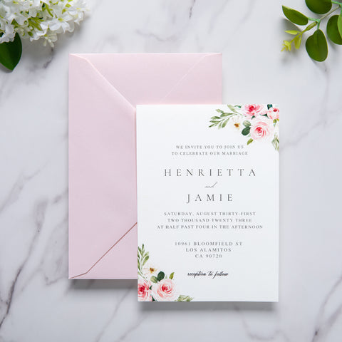 NingsPaper 50 Pieces A8 Envelopes, Large 5x7 Blush Pink Envelopes